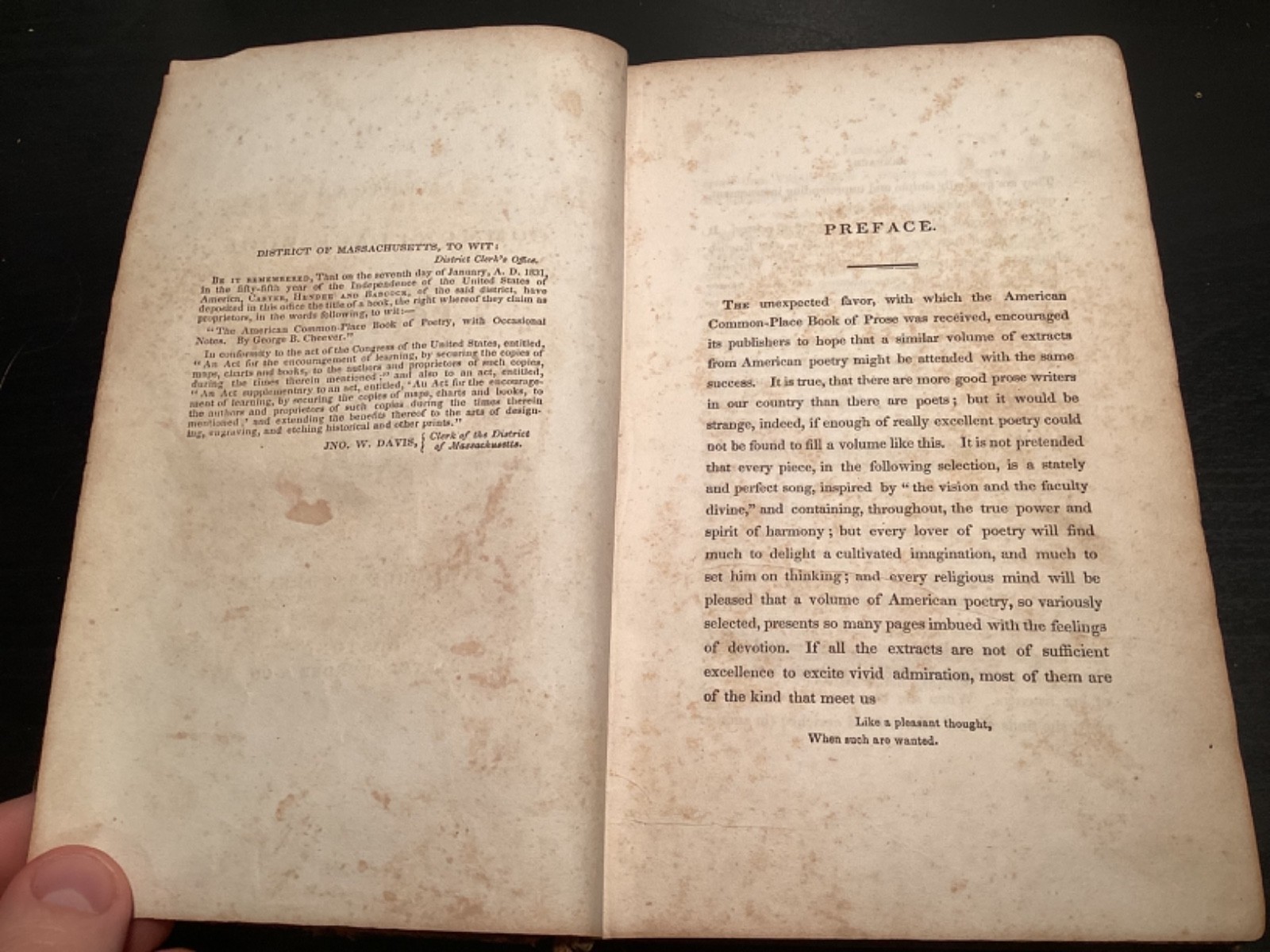 1831 The American Common-Platce Book Of Poetry – Includes William Lloyd Garrison