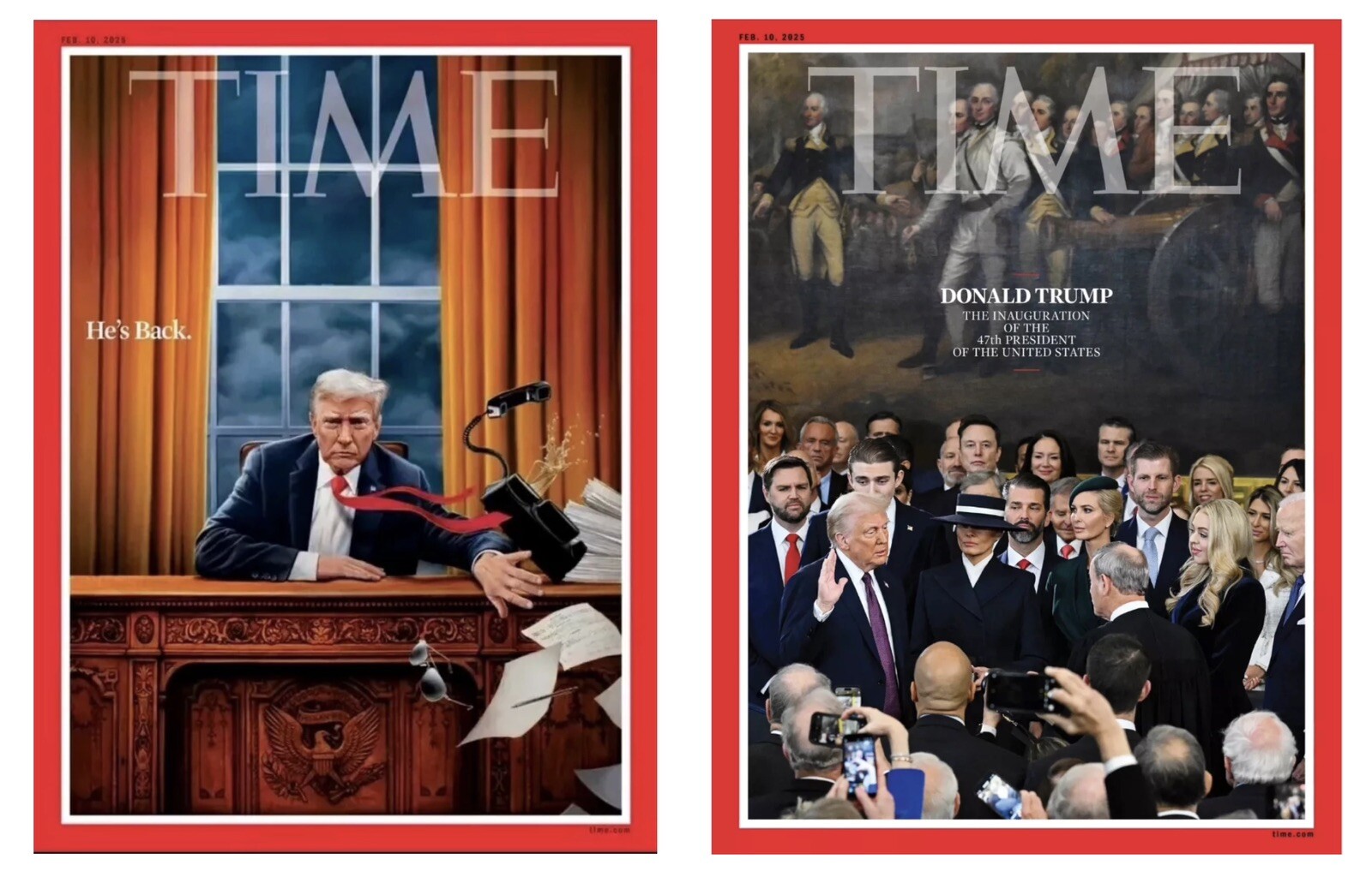 2 Covers! TIME MAGAZINE February 10 2025 Inauguration of President DONALD TRUMP
