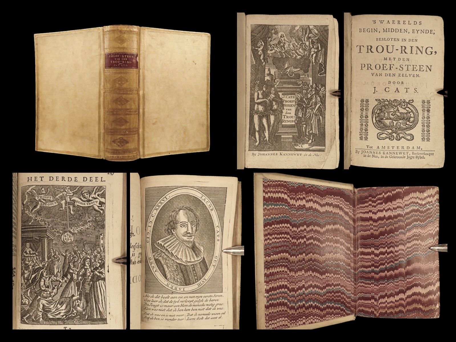 1750 1ed Jacob Cats Marriage Trou-Ringh Poetry Adam & Eve Dutch ART Engravings