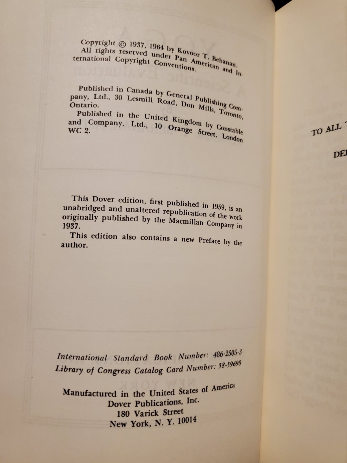 Yoga: A Scientific Evaluatiuon by Kavoor T. Behanan 1964 Softcover NEAR MINT