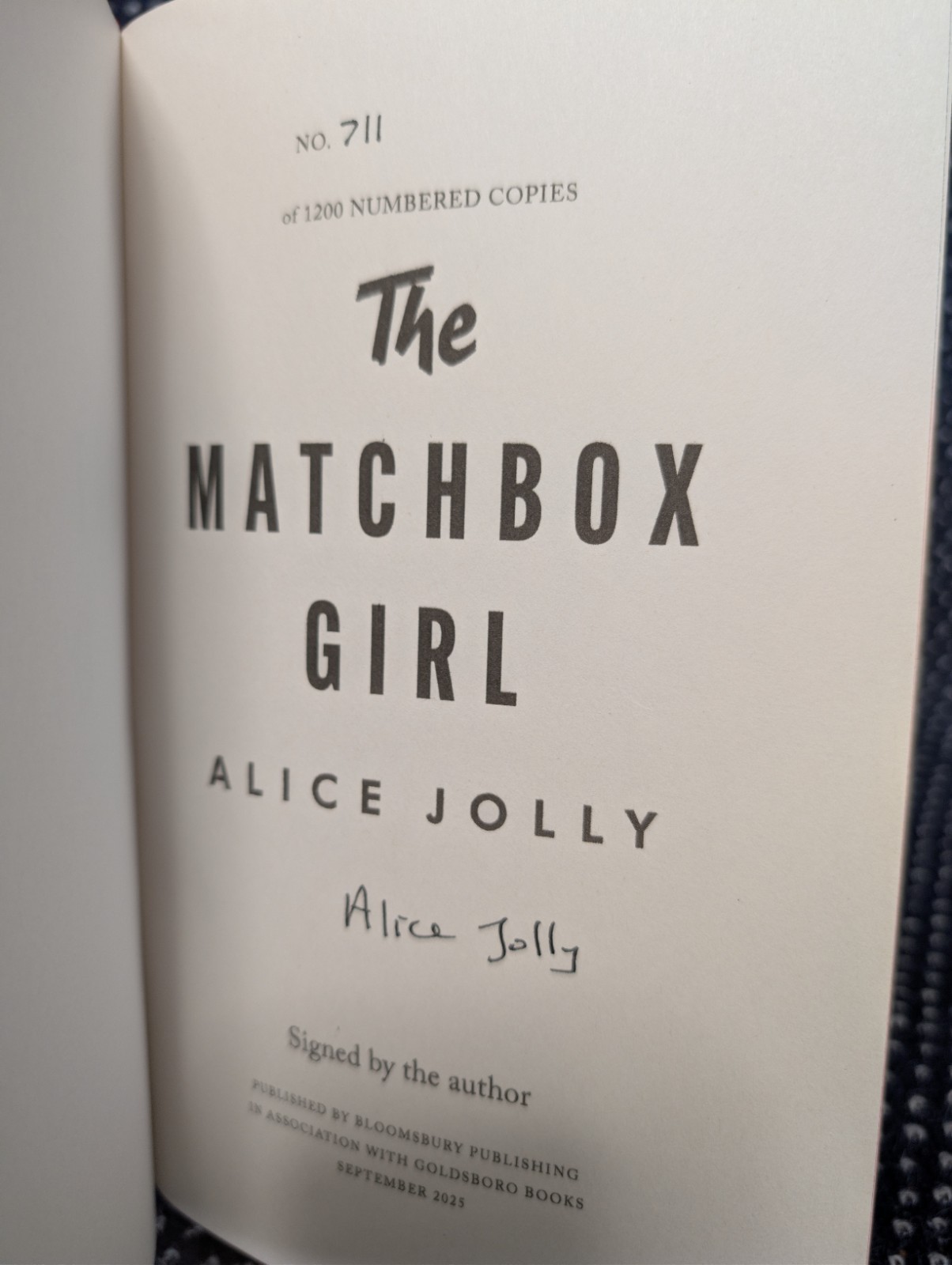 SIGNED/NUMBERED UK 1st/1st The Matchbox Girl Goldsboro Limited Edition
