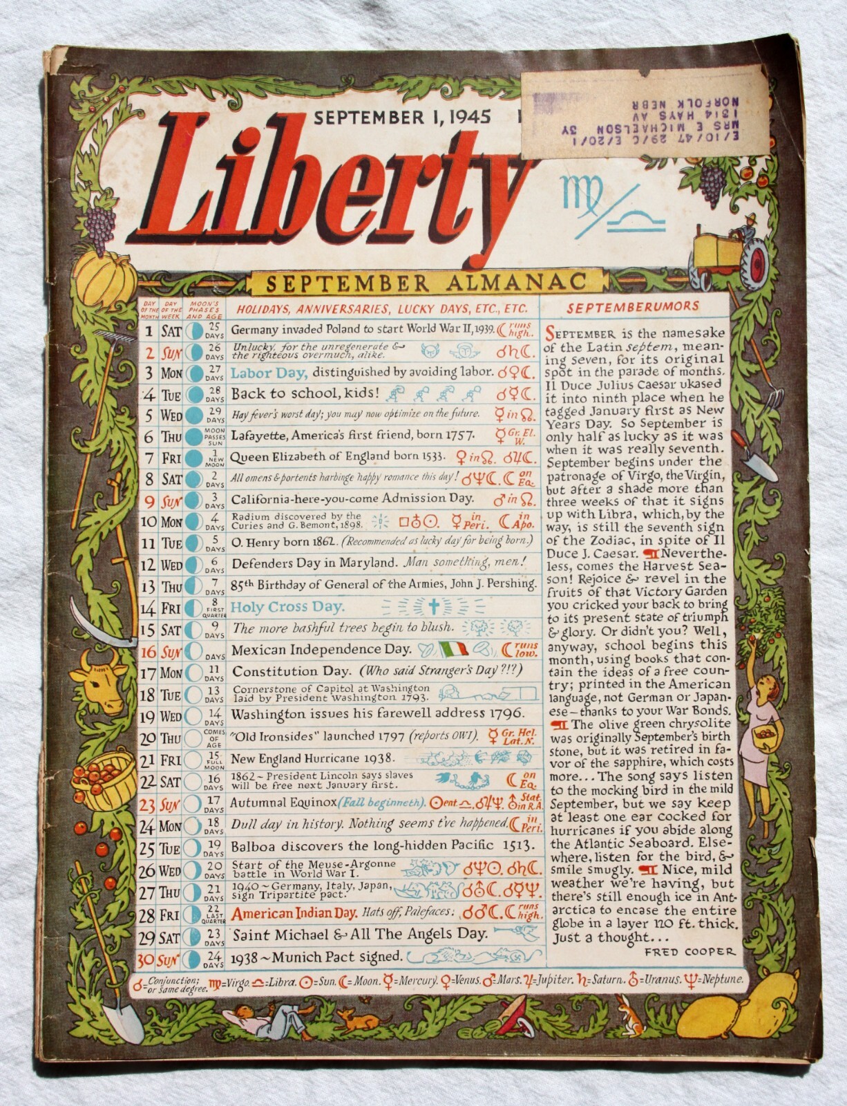 Liberty Magazine ~ September 1, 1945