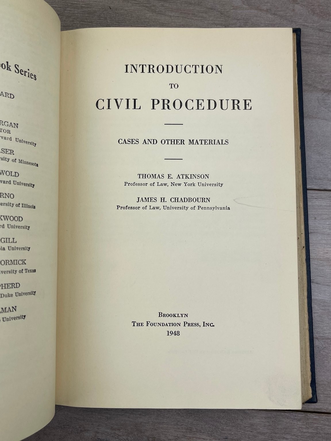 Introduction to Civil Procedure Atkinson Chadbourn 1948 Legal Law
