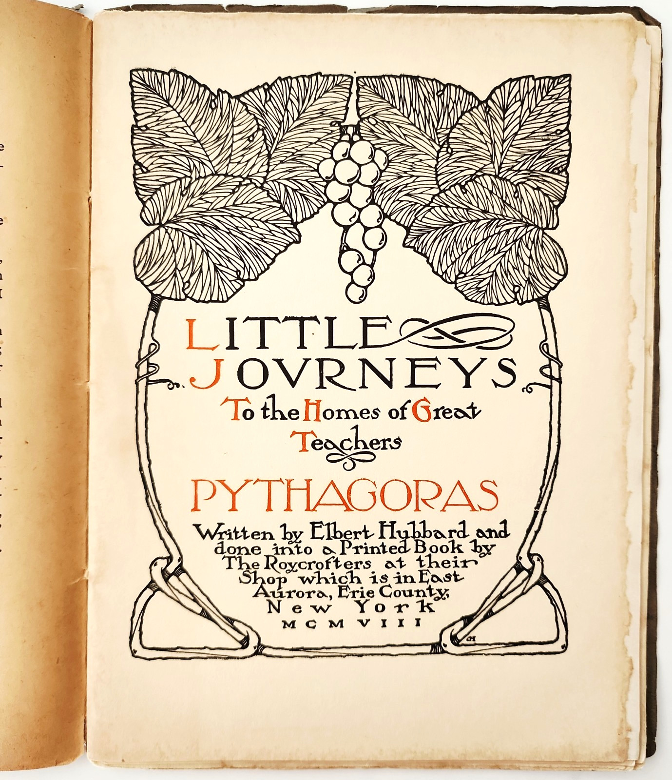 1908 Pythagoras Elbert Hubbard Roycroft Little Journeys Philosophy PB Book