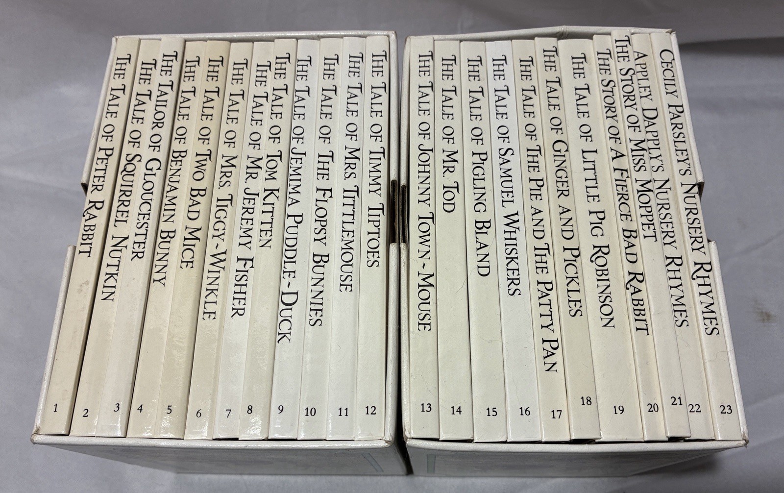 VTG Beatrix Potter Peter Rabbit COMPLETE Library 23 Children’s Books 2 Box Sets