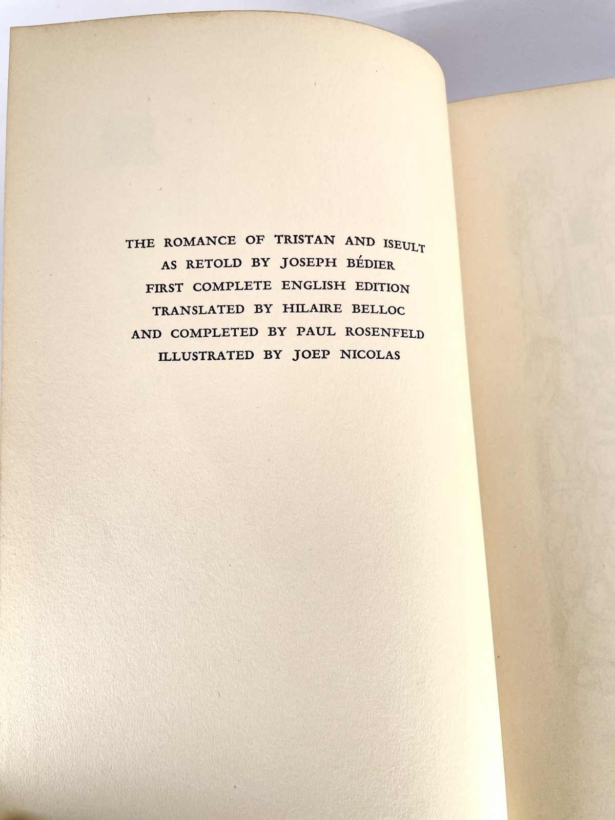 1946 The Romance of Tristan and Iseult Hard Cover Vintage Book Ex Libris