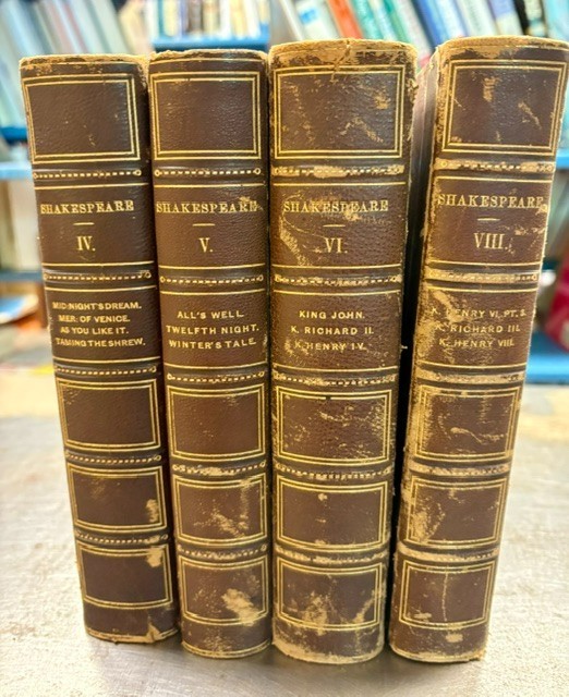 1865 ~ Shakespeare’s Works in 12 Volumes ~ Lot of 4 ~ HC ~ White ~ antique