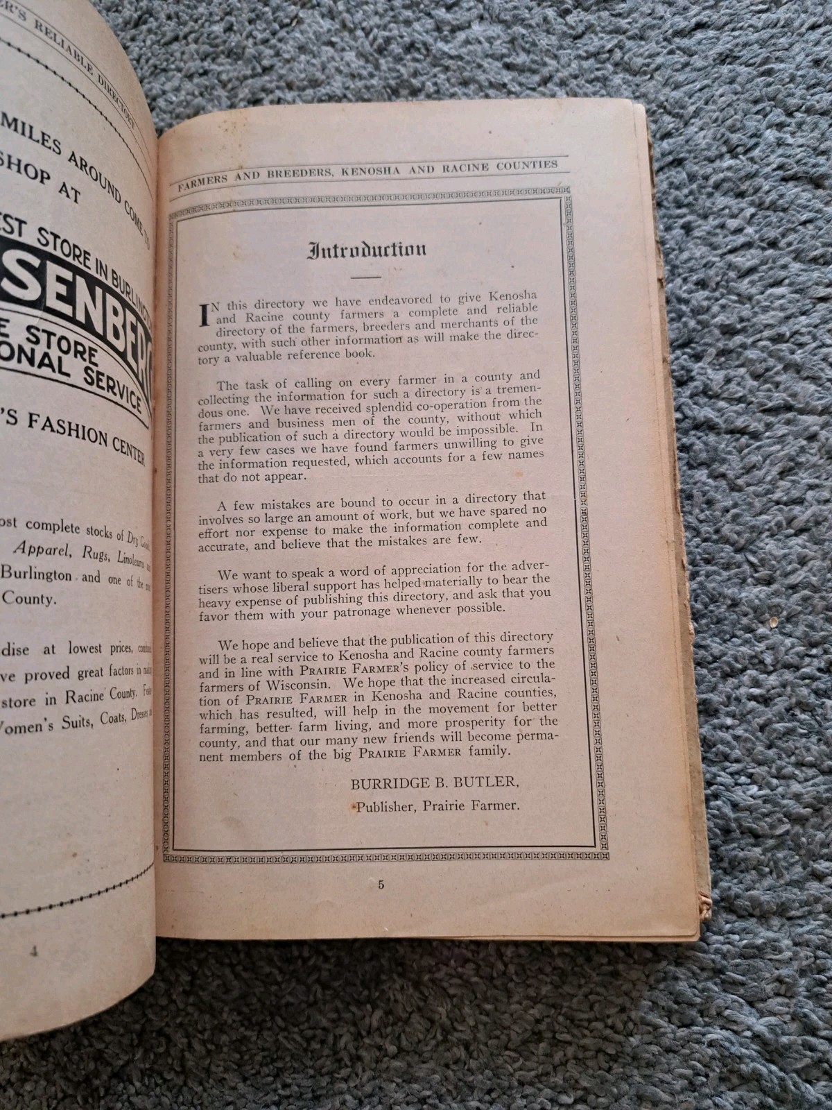 Prairie Farmer’s Directory Farmers Breeders Kenosha Racine County Wisconsin