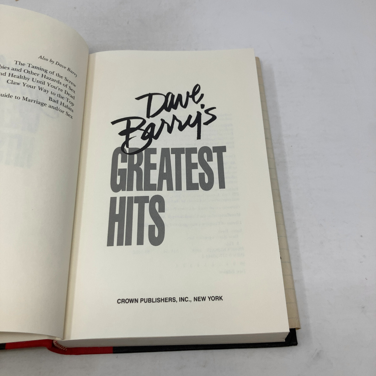 Dave Barrys Greatest Hits by Dave Barry HC First Edition Very Good 1989