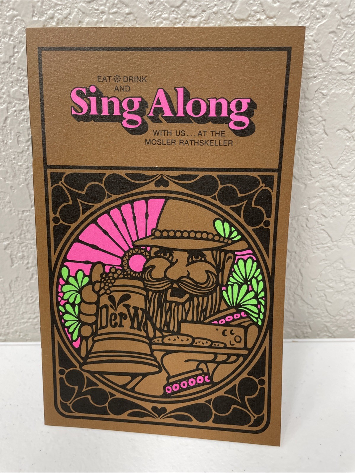 Vintage Sing Along Songbook Mosler Rathskeller Drinking & Bar Songs 70s Art