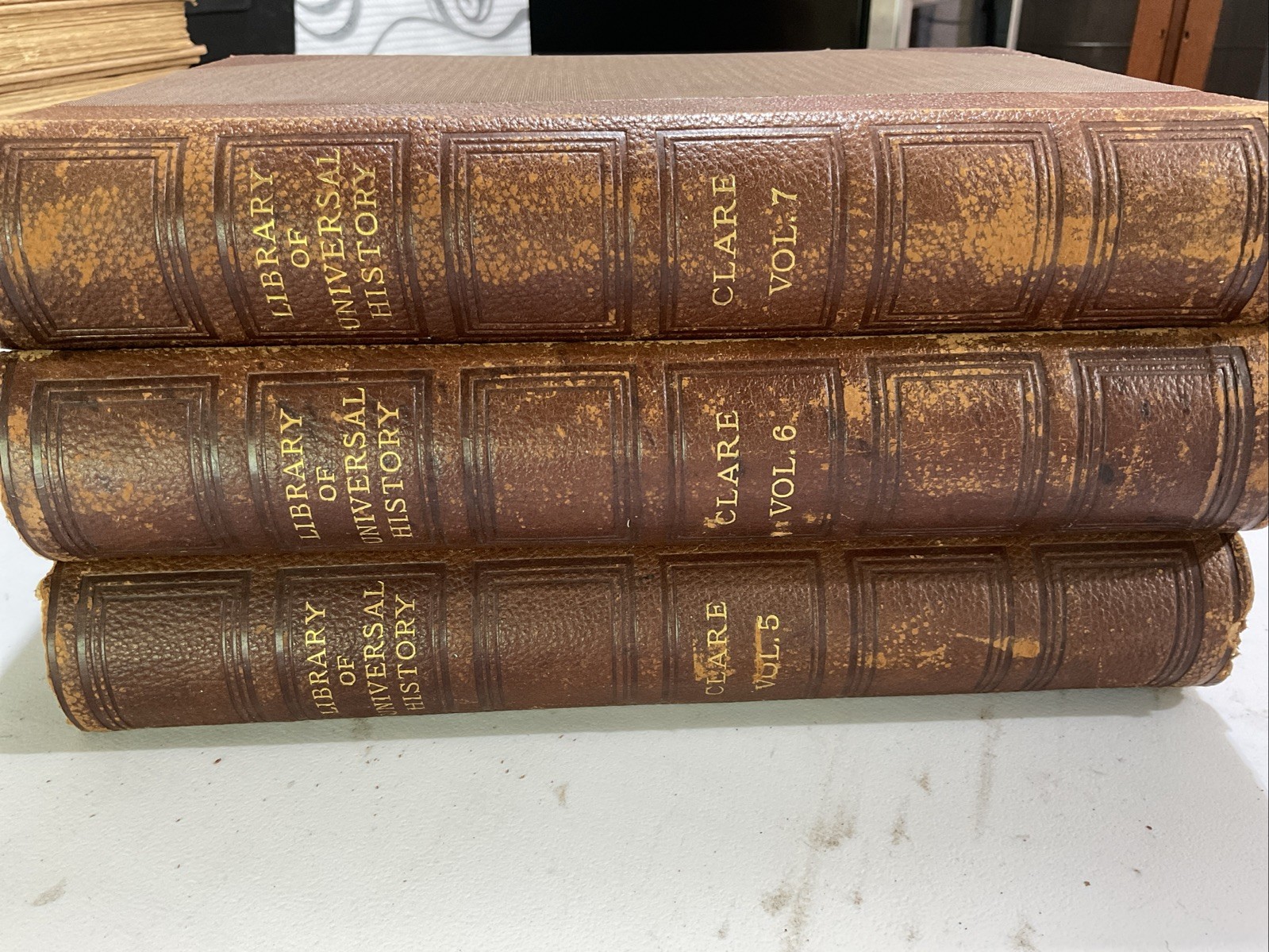Vintage 1898 Library Of Universal History Volumes 5, 6, 7; Clare; Antique Books