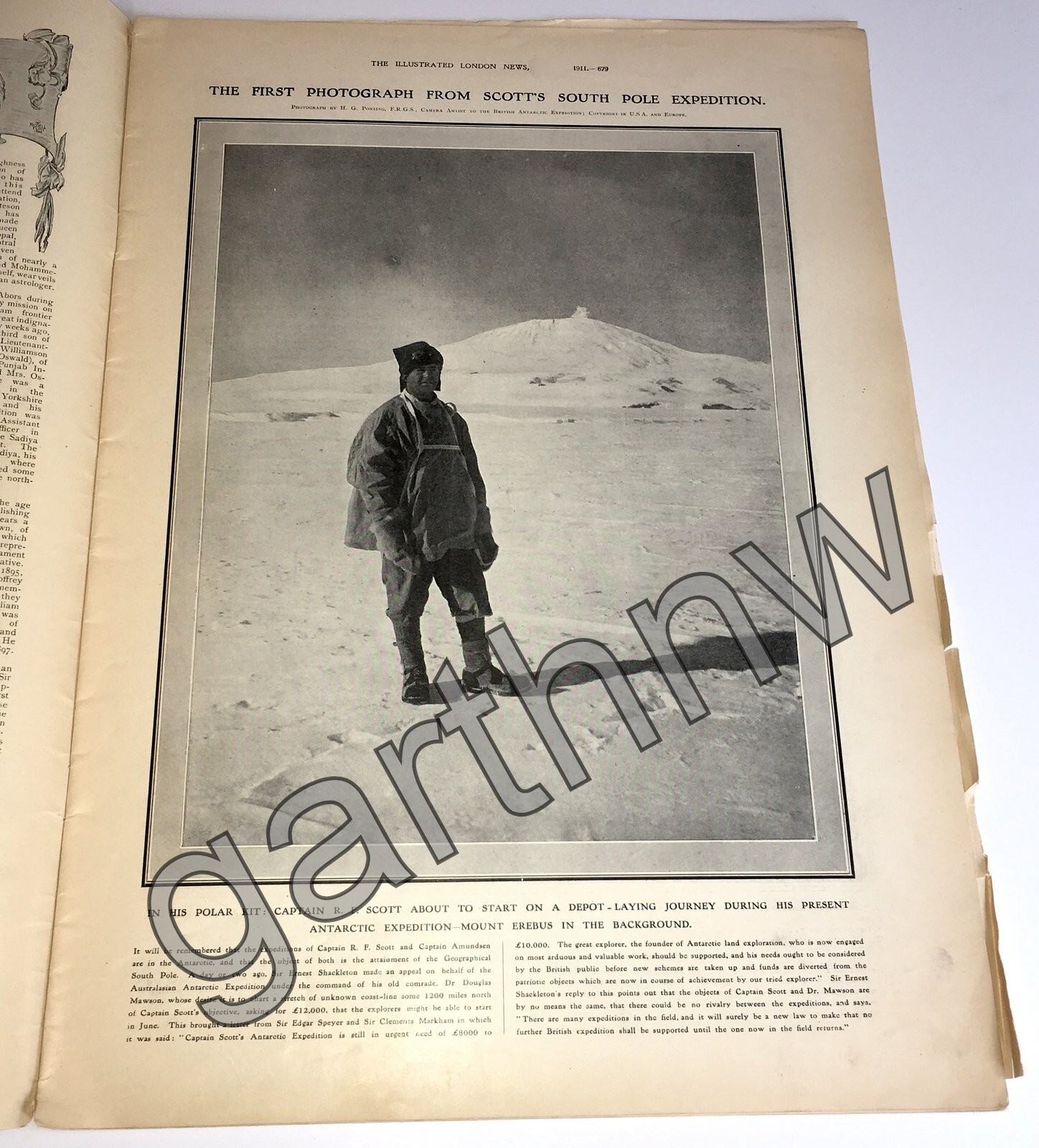 ROBERT FALCON SCOTT 1911 ANTARCTICA PHOTO + DOME OF THE ROCK JERUSALEM PICTORIAL