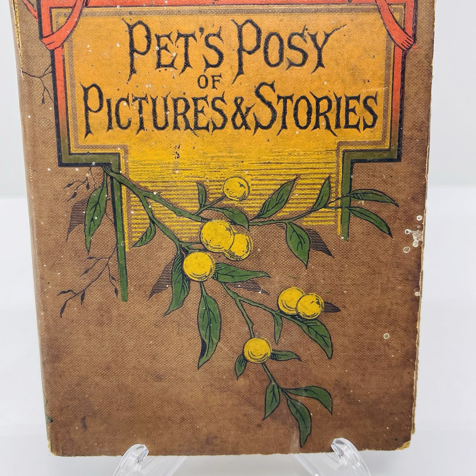 Pet’s Posy of Pictures & Stories 1800’s Antique Victorian Children’s Book HC