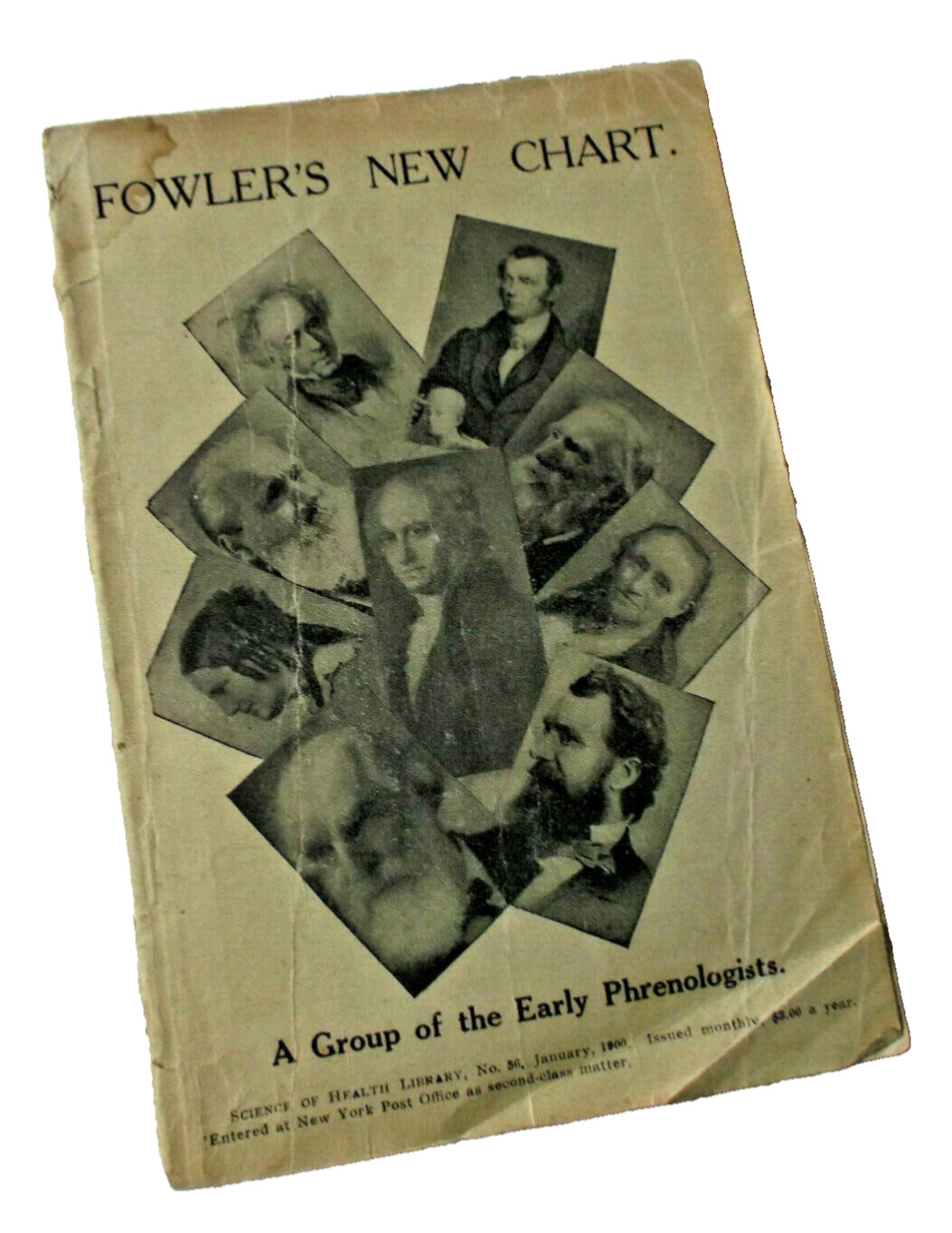 Antique 1900 Fowler’s Phrenology Pamphlet Journal Book Chart Brain Head Science
