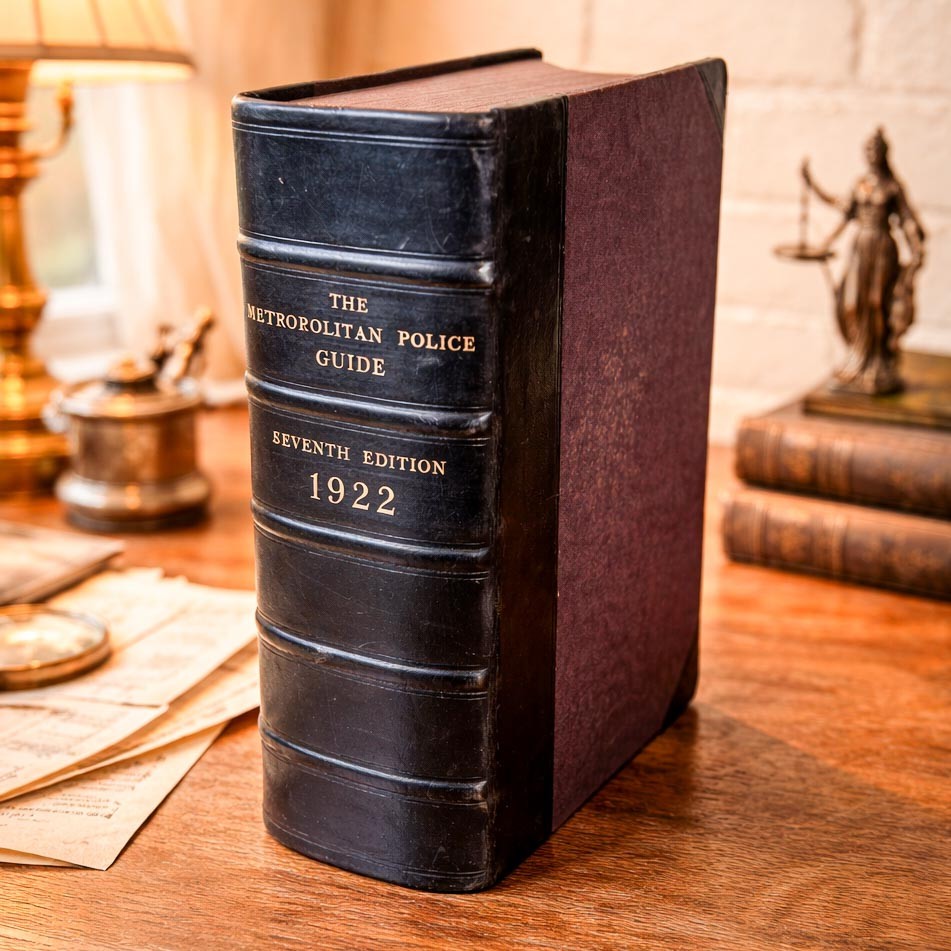Rare England Metropolitan Police Guide 1922 Law Legal Antique Leather Spine Book