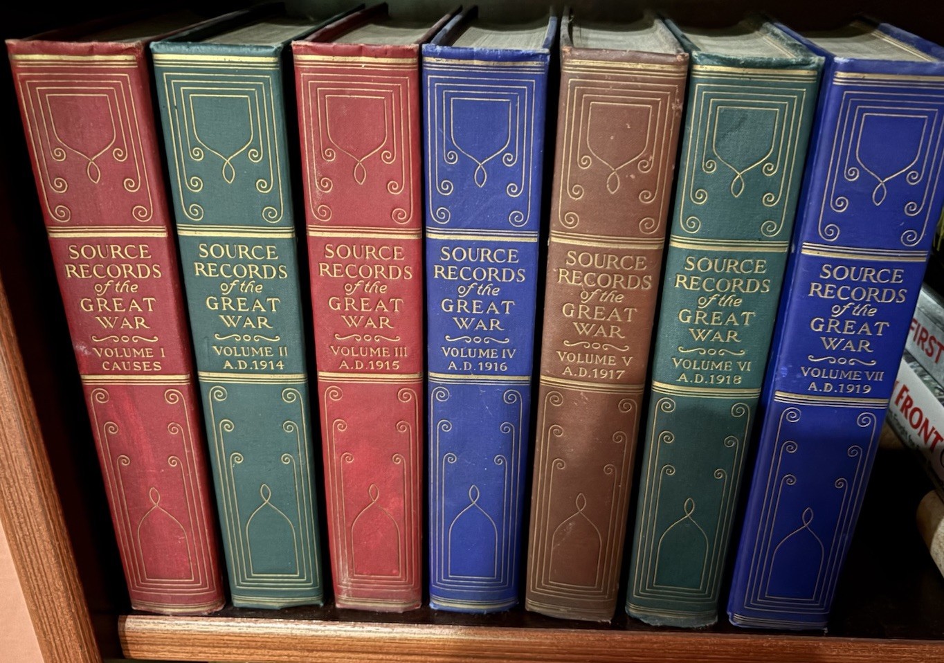 Source Records of the Great War Books 1923 HC 7-vols. WW1 Military