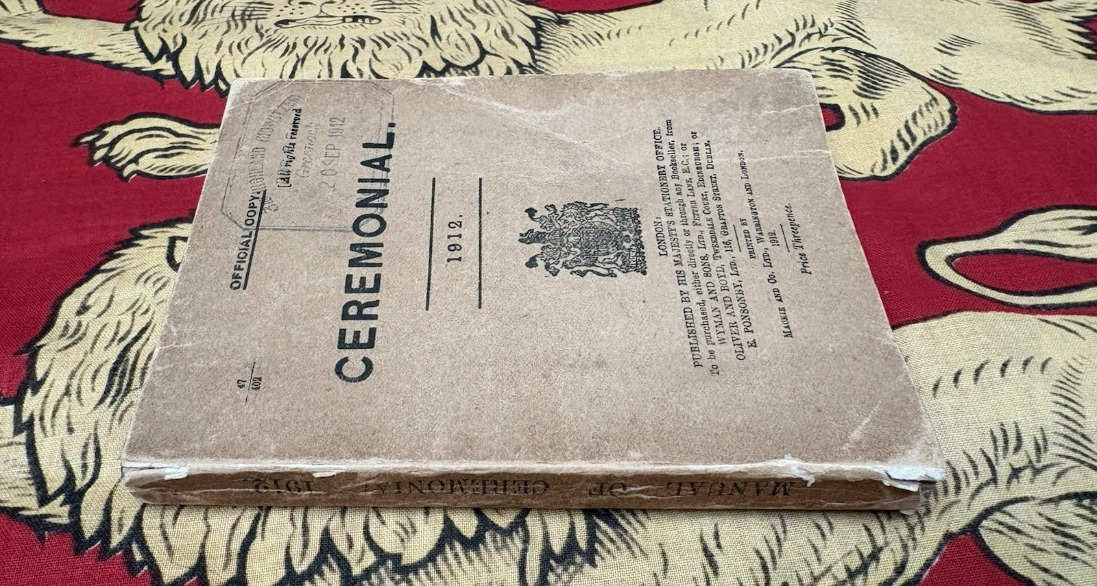 Ceremonial Army Regiment Instructions 1912 HMSO, 3rd Highland Greenock Howitzers
