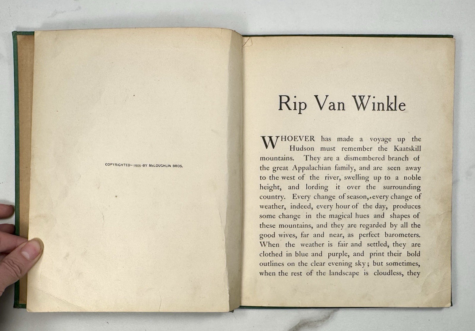 Antique 1905 Rip Van Winkle Washington Irving HC McLoughlin Bros Illustrated