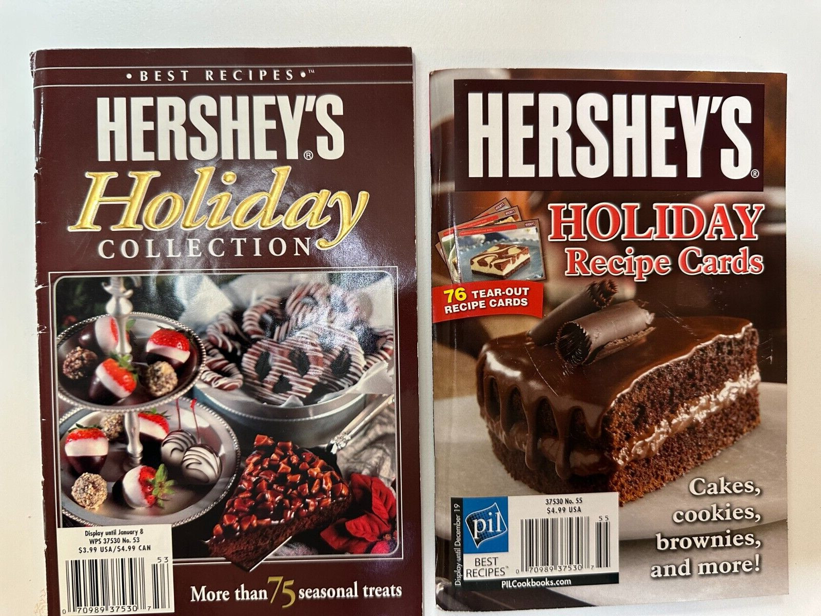 Hershey HOLIDAY Recipes x 2 Best Recipes CHOCOLATE Recipe Cards PIL Publishers