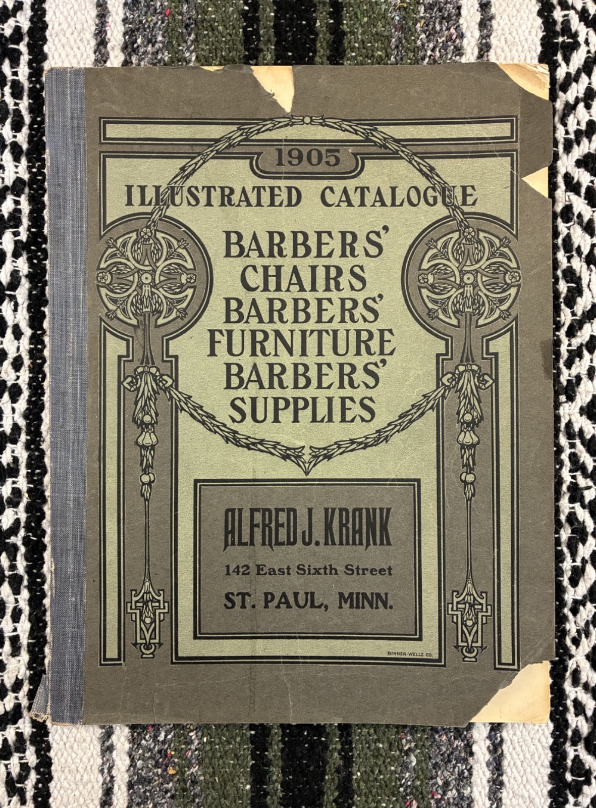 Original 1905 color Illustrated Barbers Catalogue – Large format Alfred J. Krank