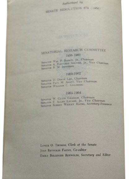 Biographical Directory Senate SC 1776?1964 • Reynolds & Faunt • Rare