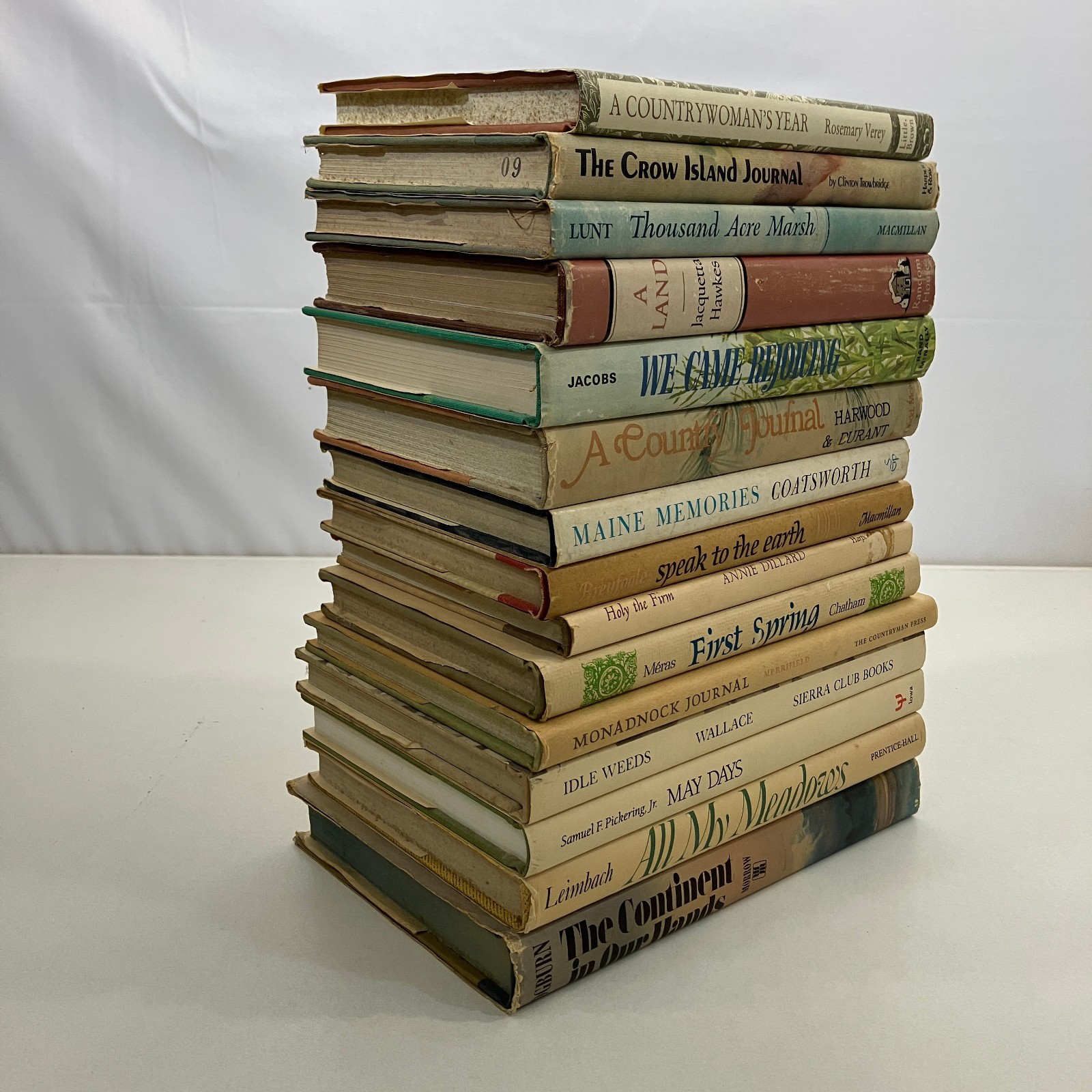 15 Vintage Nature Writing & Memoirs HCDJ Misc Authors & Publishers Book Lot GOOD