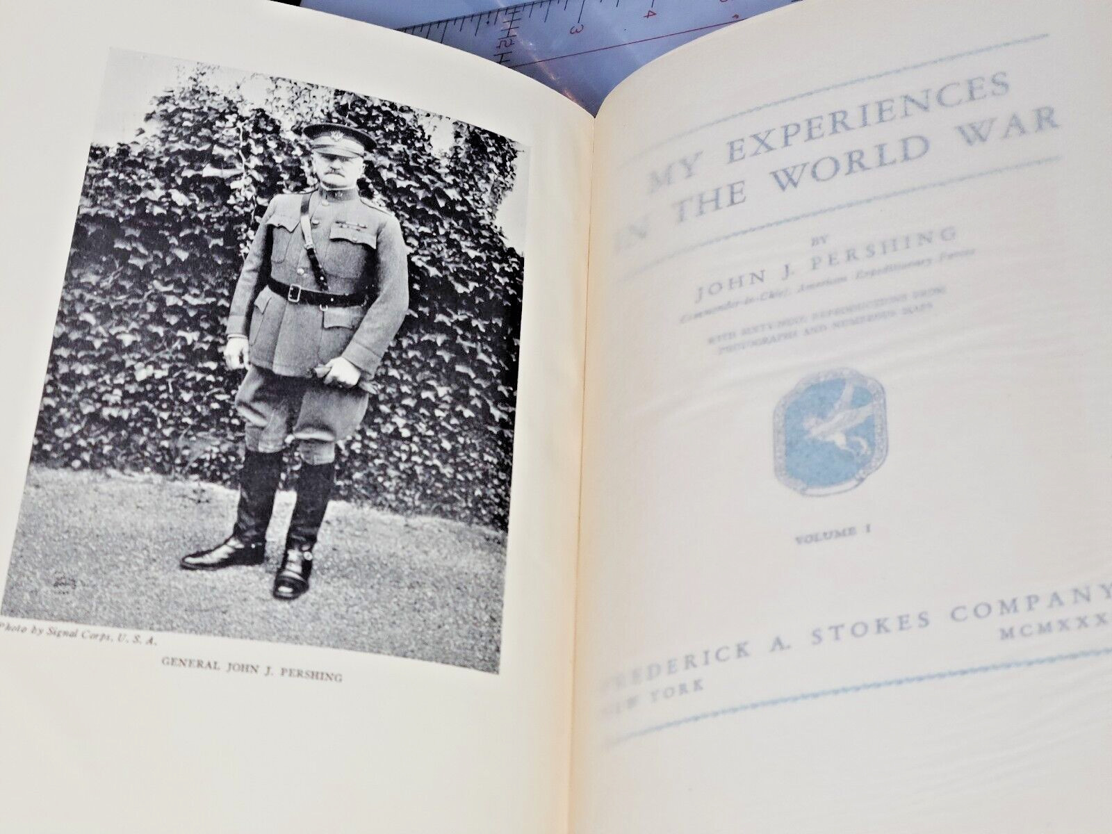 1931 Author Signed 2 Volume Set John J Pershing My Experiences in the World War