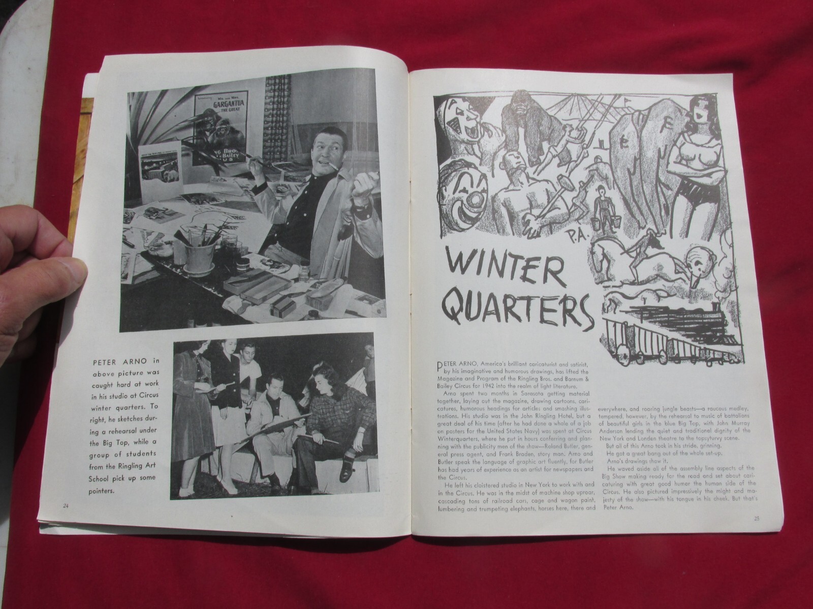 Ringling Bros. Barnum & Bailey Circus Magazine 1942 Peter Arno Art Original