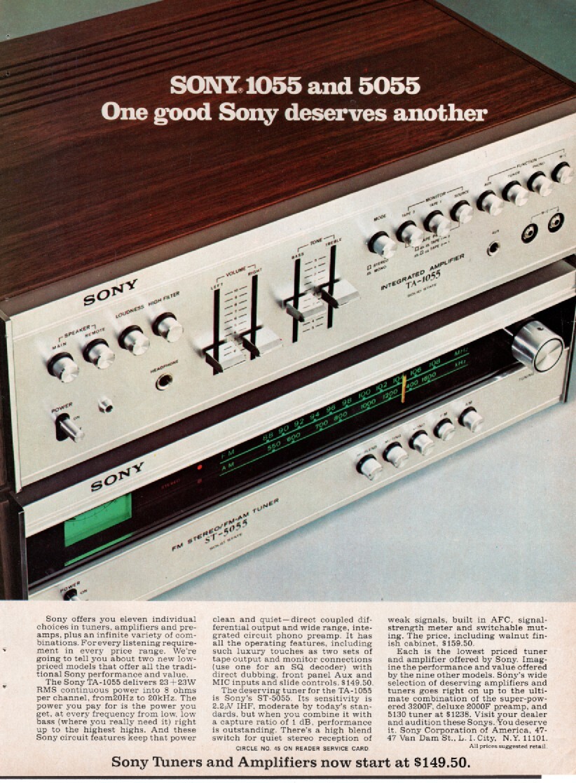 Sony – TA-1055/ST-5055 – Original Magazine Ad –