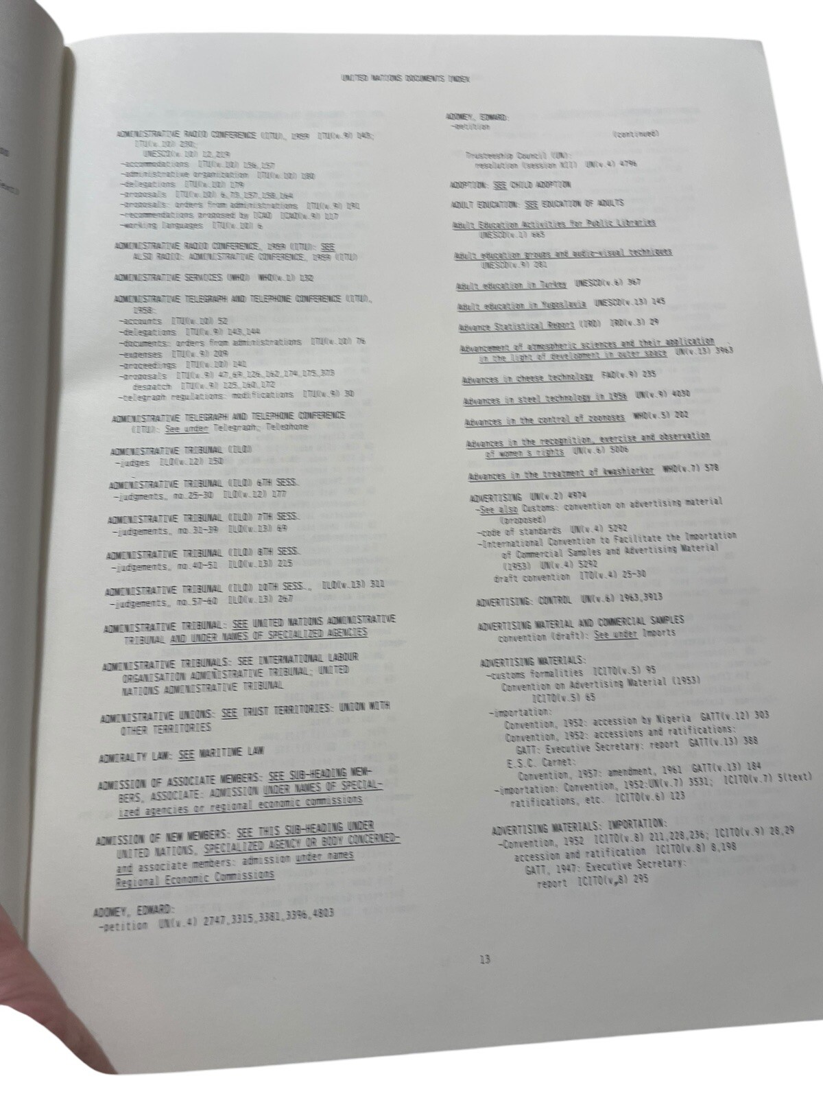 United Nations Documents Index Cumulated Index Volumes 1-13 1950-1962 In 4 Vols