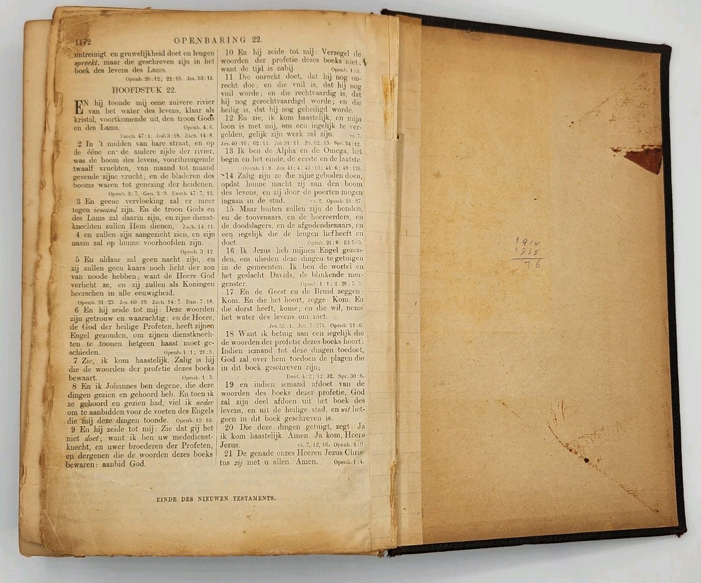 Antique 1902 Bijbel Amsterdam Dutch Netherlands Bible Old New Testament