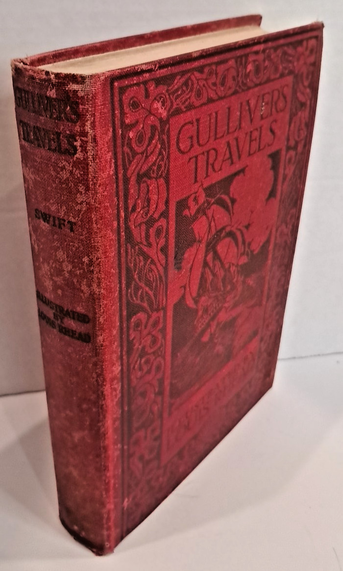 Gulliver’s Travels by Jonathan Swift (1913) Scarce Red Embossed Cover S2