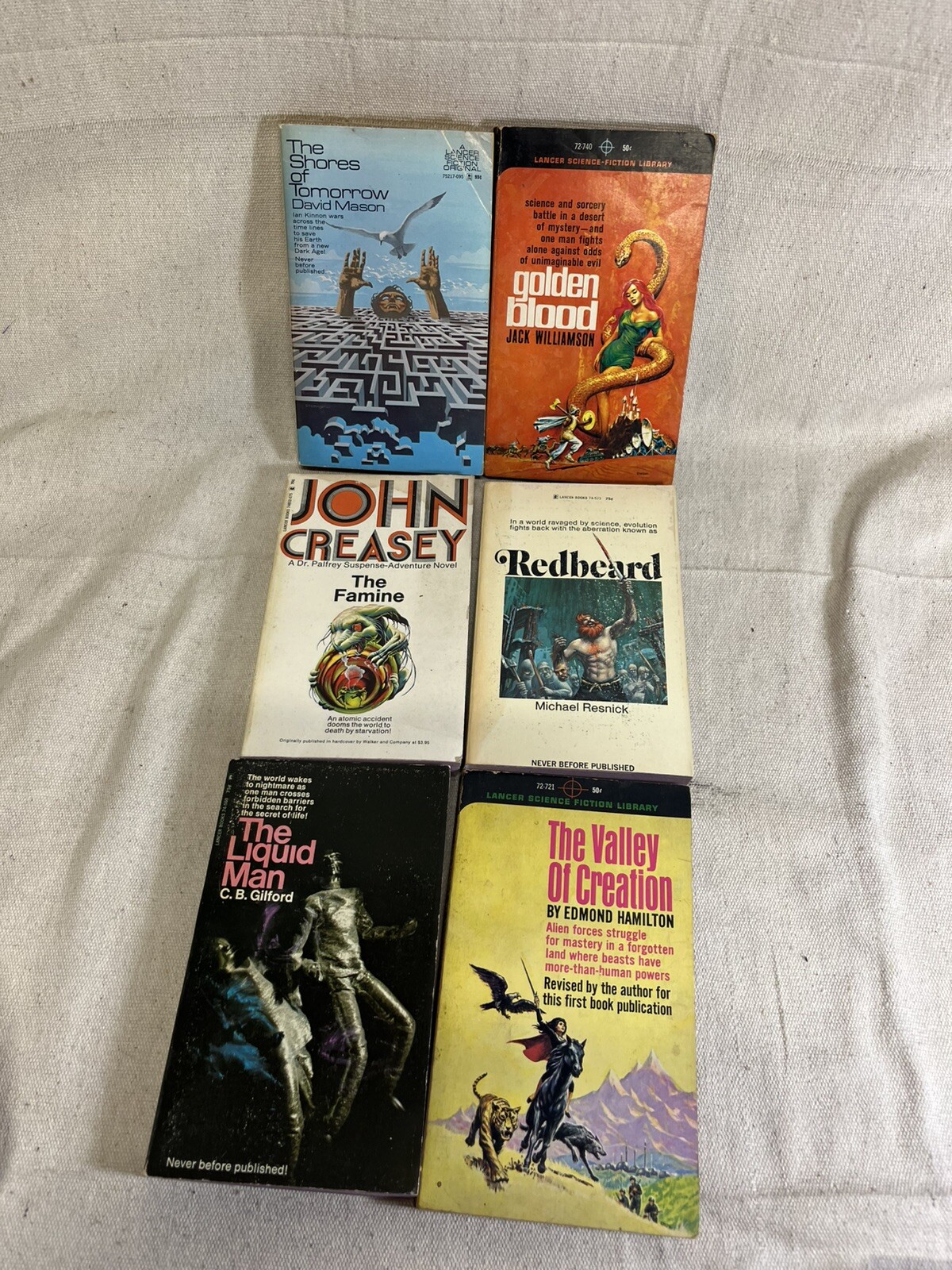 VTG Science Fiction Fantasy Book Lot Of 6 Lancer Publishing 60s 70s V6415