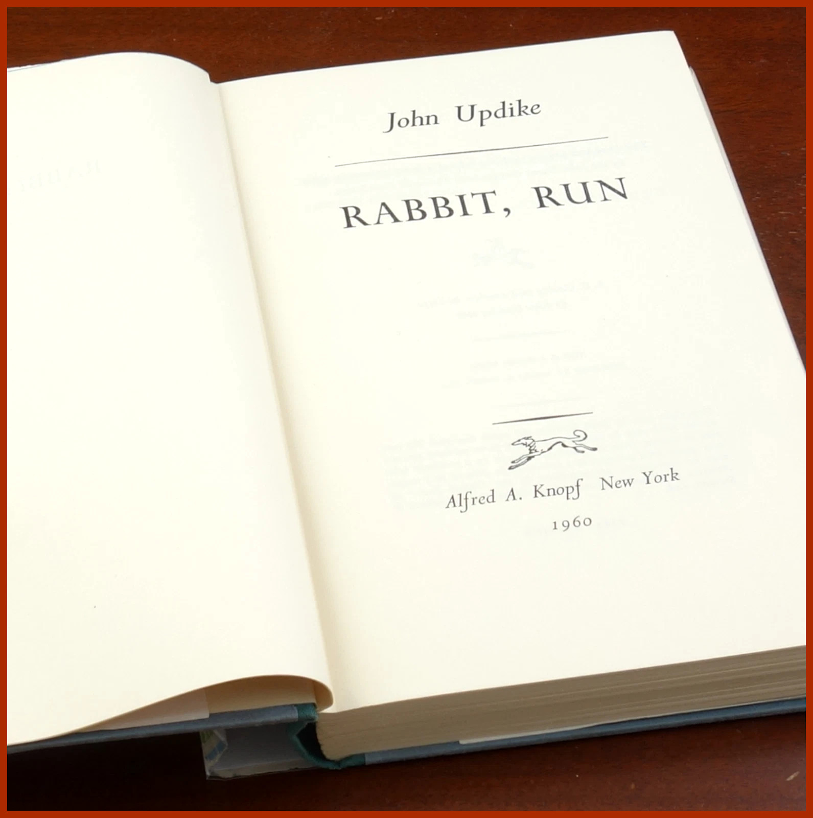 RABBIT, RUN, John Updike, 1ST EDITION & PRINTING, Knopf, 1960