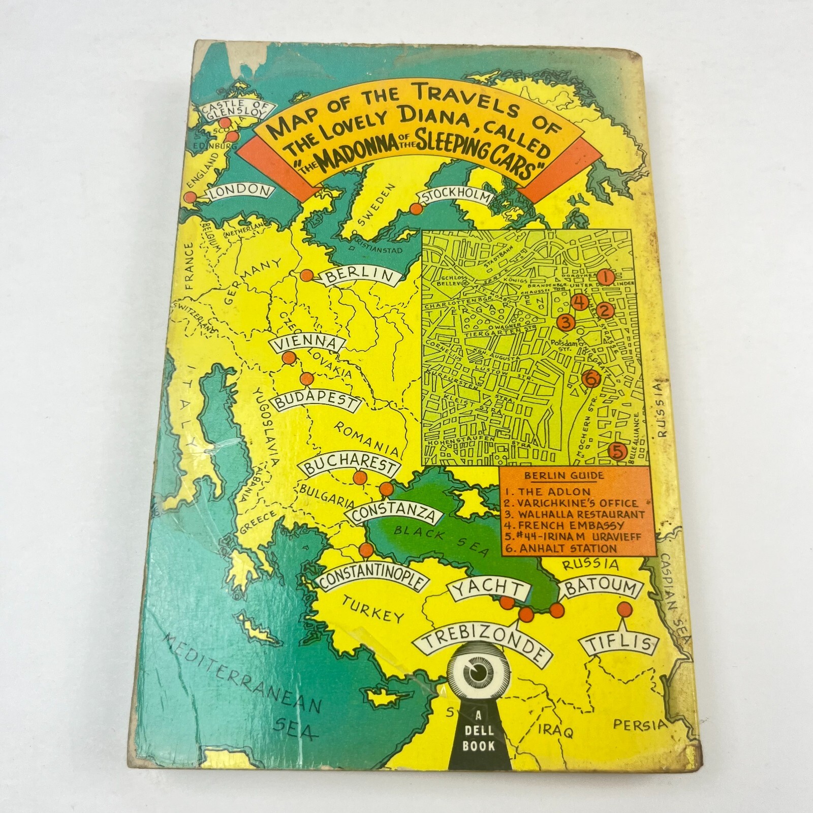 The Madonna of the Sleeping Cars by Maurice DeKobra (1948 Dell #256 Map Back)