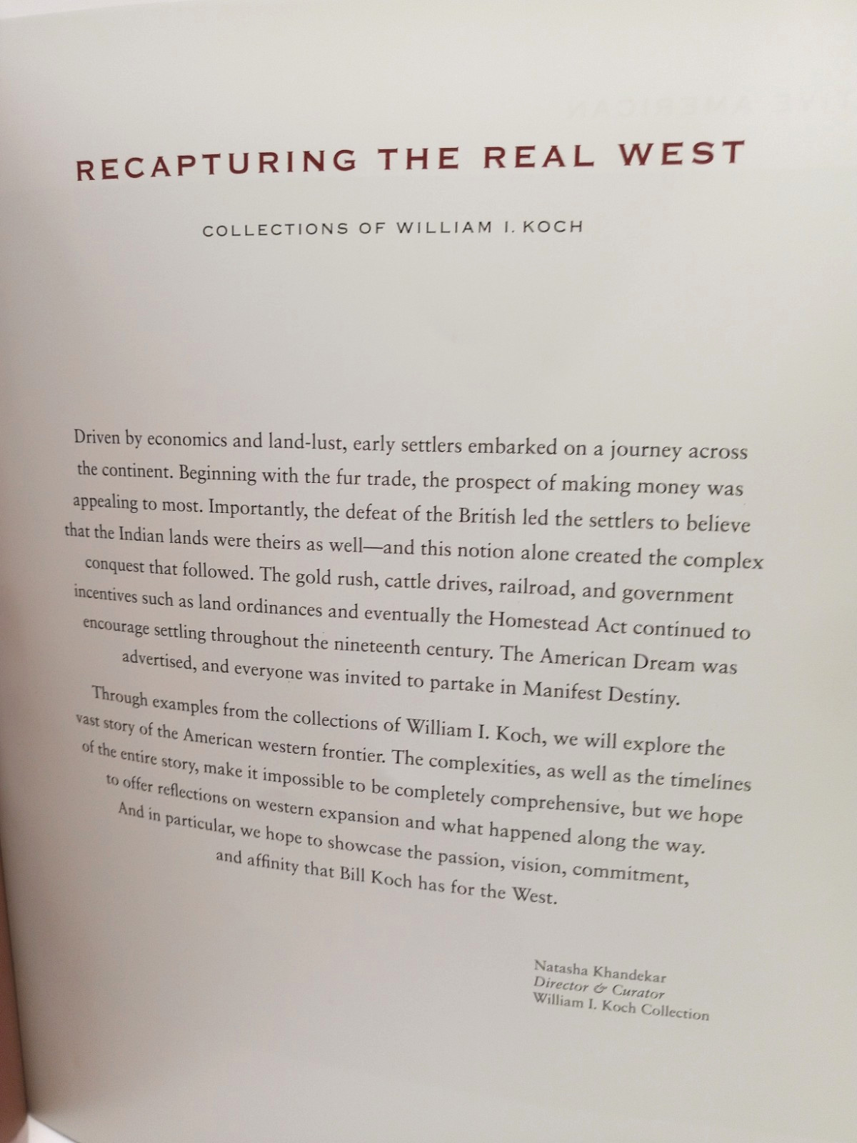 Recapturing The Real West William Koch Collection 2012 Art Brochure EXCELLENT