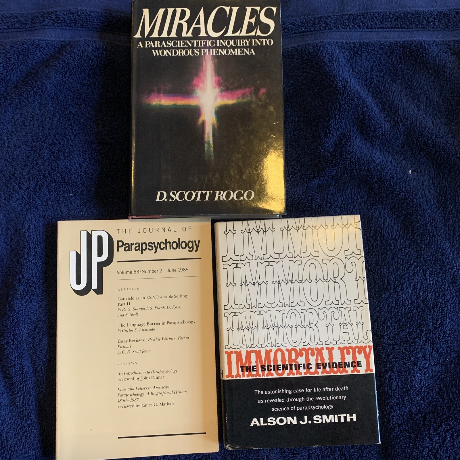 3 Parapsychology Books: Miracles, Immortality & Journal Of Parapsychology