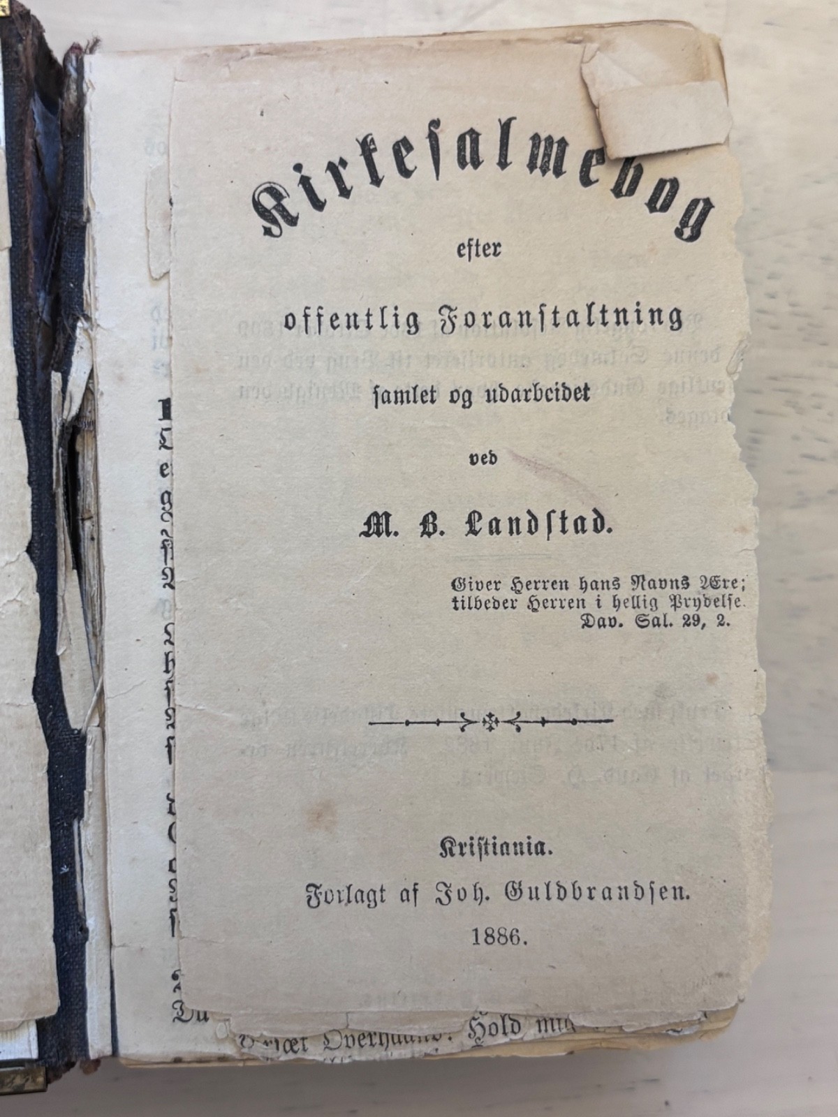 Antique 1887 Norwegian Danish Lutheran Landstads Salmebog Hymnal Brass Clasp