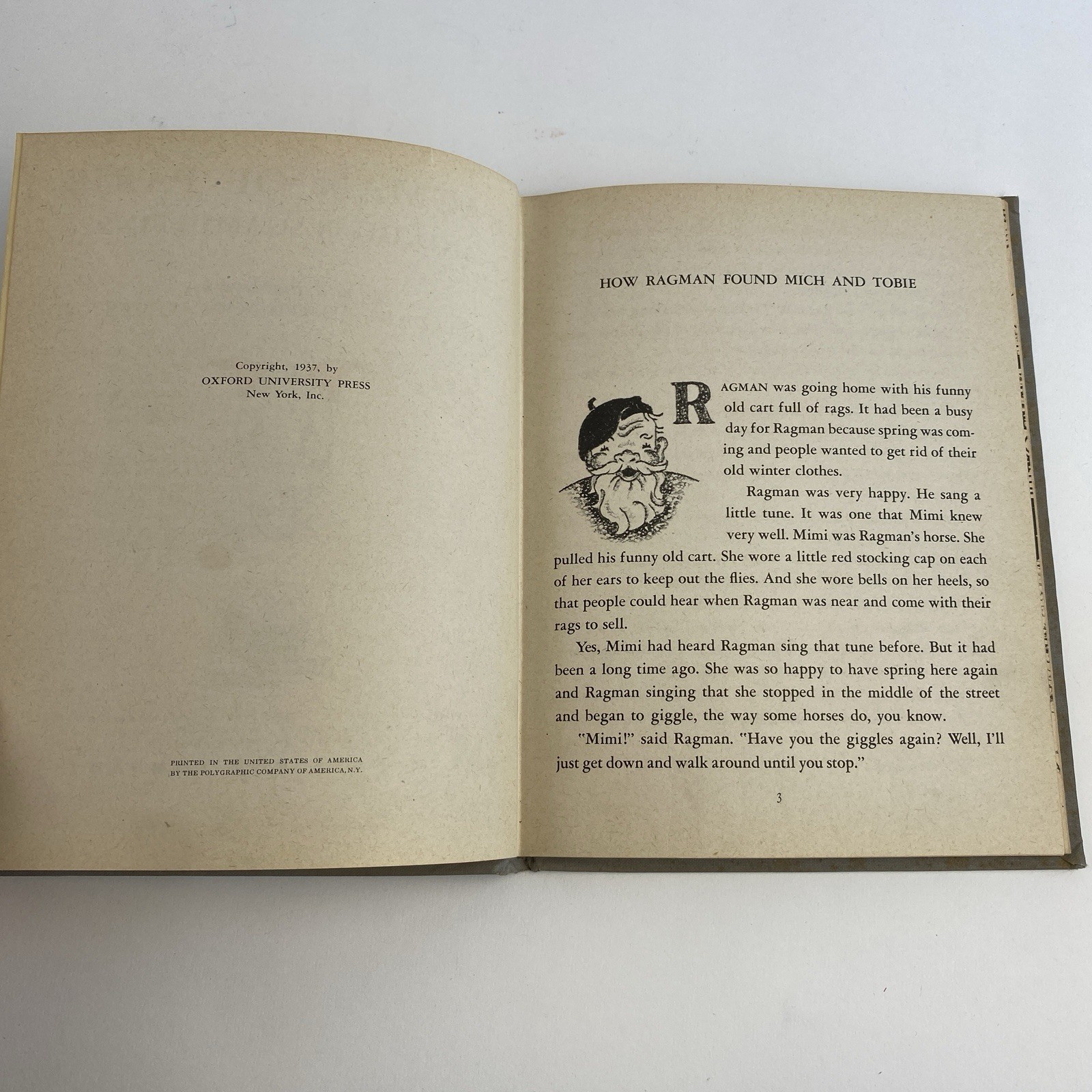 Elizabeth Orton JONES Ragman of Paris & his Ragamuffins 1937 Antique Kids Book