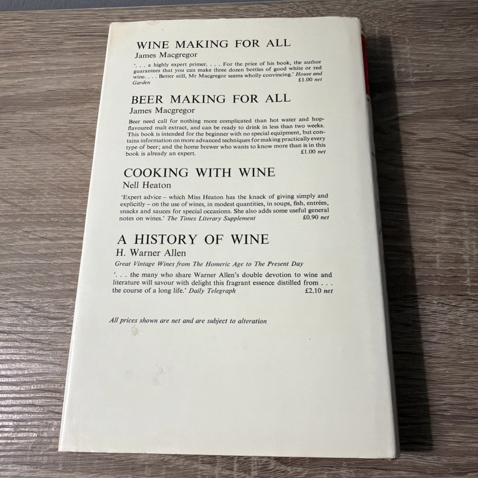 Amateur Wine Making by S.M. Tritton HC 3rd Edition Very Good 1968