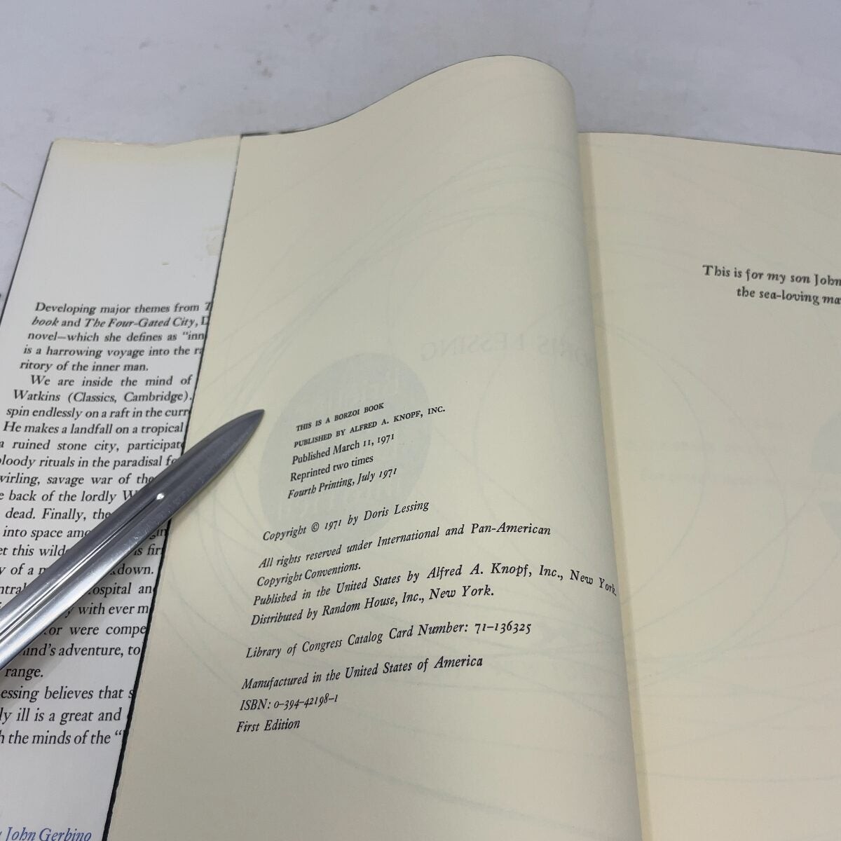 Briefing for a Descent into Hell by Doris Lessing HC First Edition Very Good 19