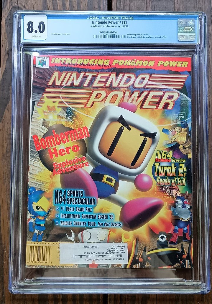 Nintendo Power Magazine Issue 111 Bomberman Pokemon CGC 8.0 not PSA