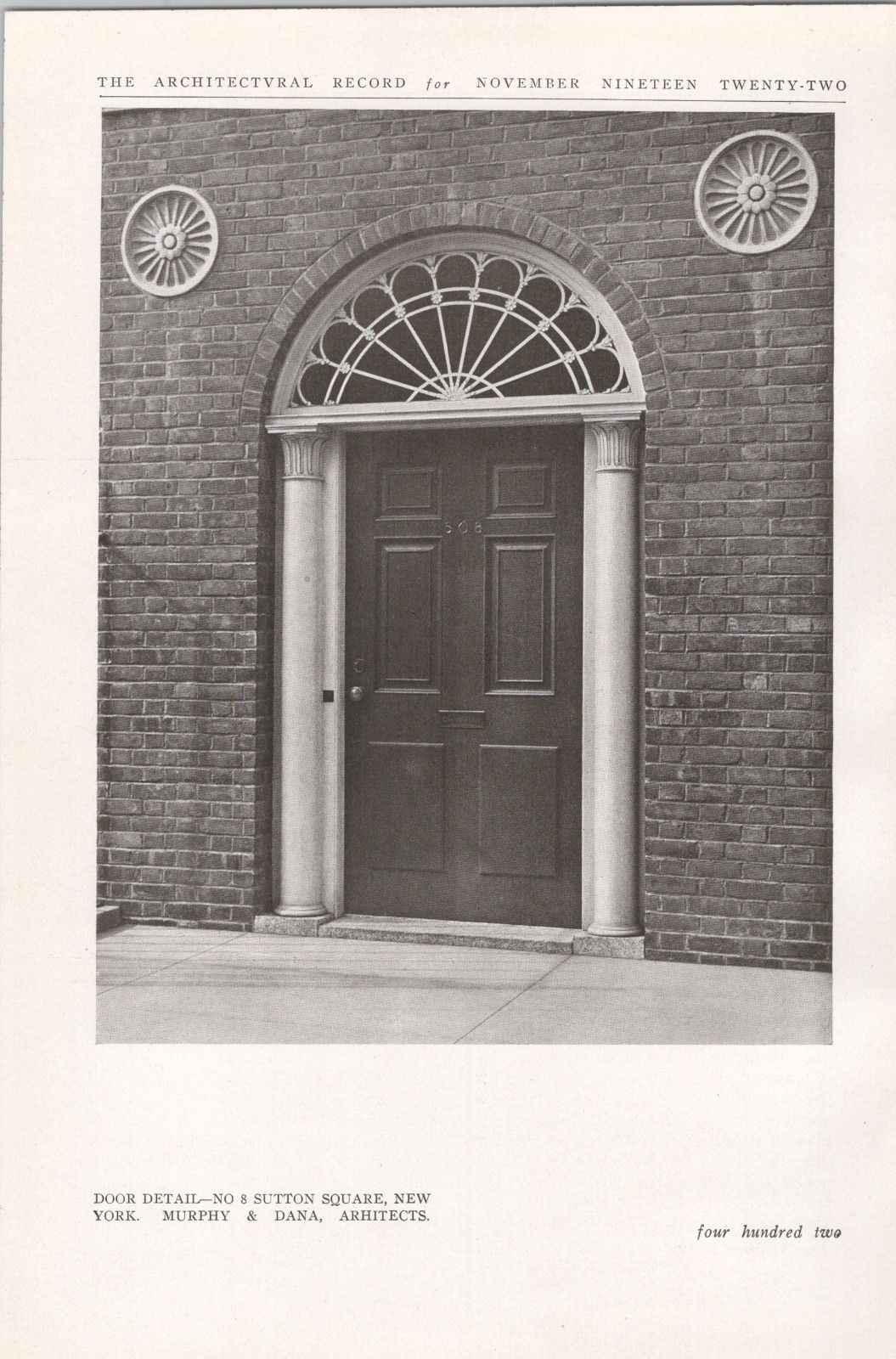 1922 * 6 Sutton Square 8 Sutton Square New York NY * Murphy & Dana Architects