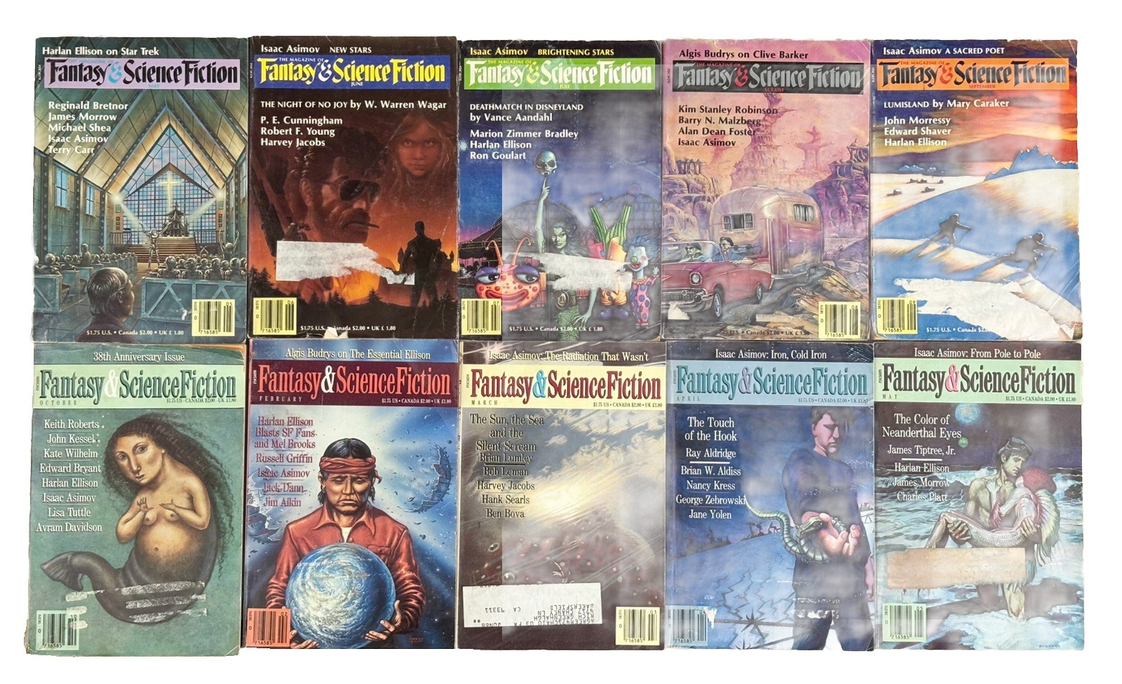 The Magazine of Fantasy and Science Fiction Lot Of 37 Misc. Editions 1986 – 1989