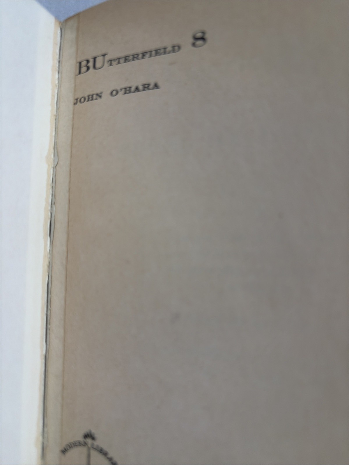 Butterfield 8-by John O’Hara-PB,-Copyright 1935-Vintage Books Of Random House