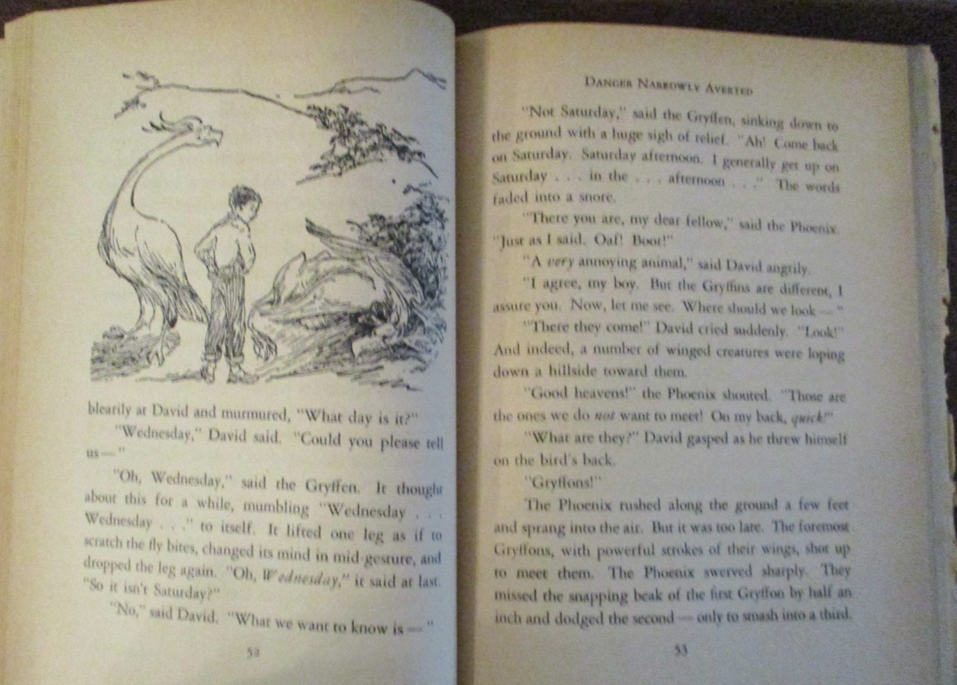 DAVID AND THE PHOENIX ~ Edward Ormondroyd 1958 Weekly Reader Book Club HC DJ