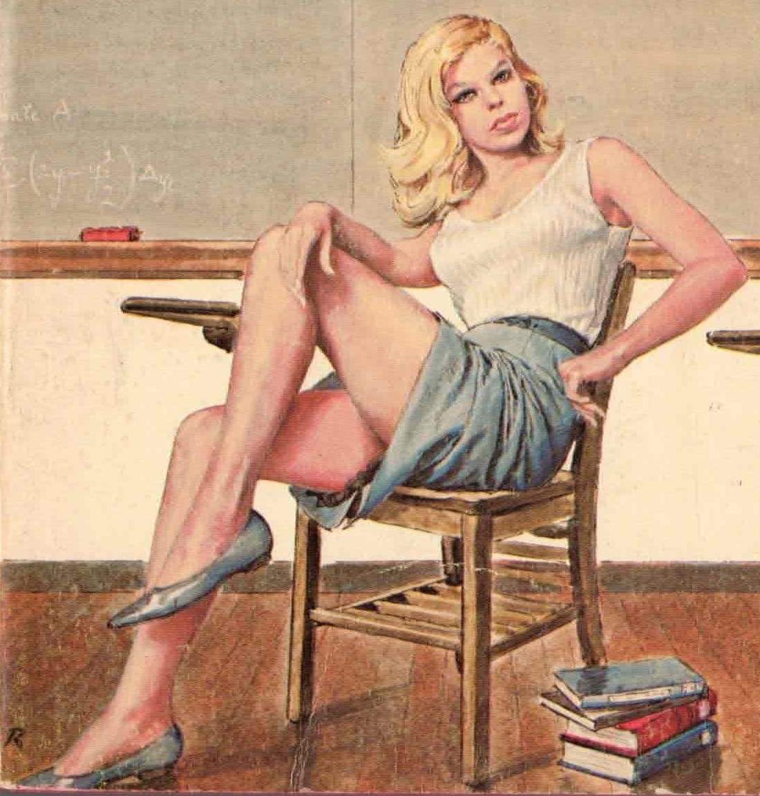 NF RARE Paul Rader schoolgirl cover art! Midwood Double erotica smut sleaze GGA