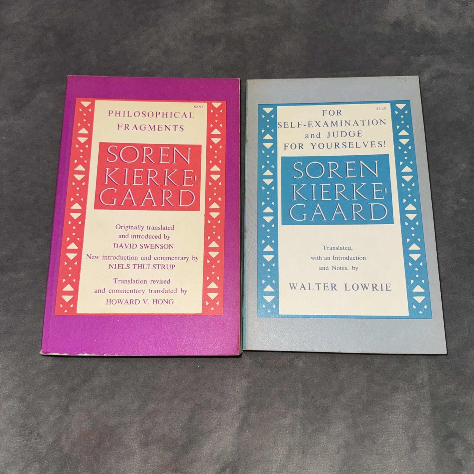 2 Vintage Princeton Paperback Books by Soren Kierkegaard 1970s Philosophy