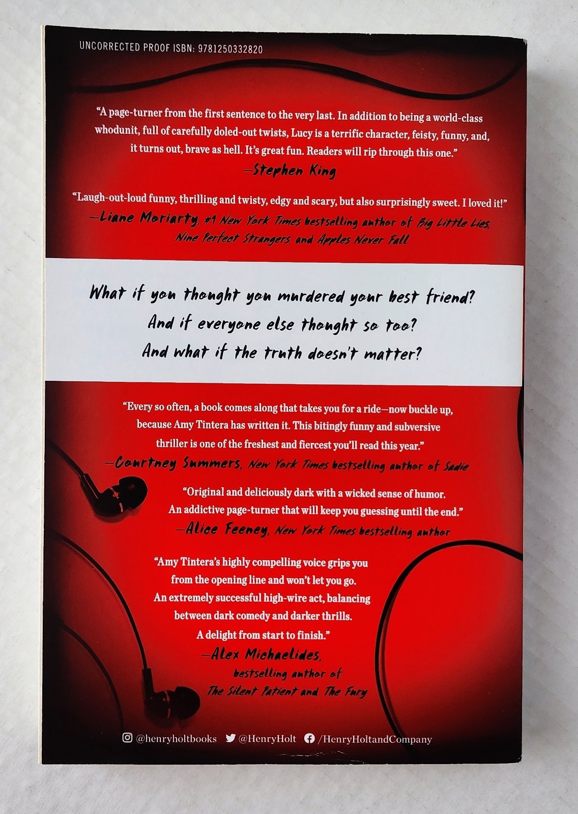 Listen for the Lie ARC Uncorrected Proof Amy Tintera 2024 Paperback