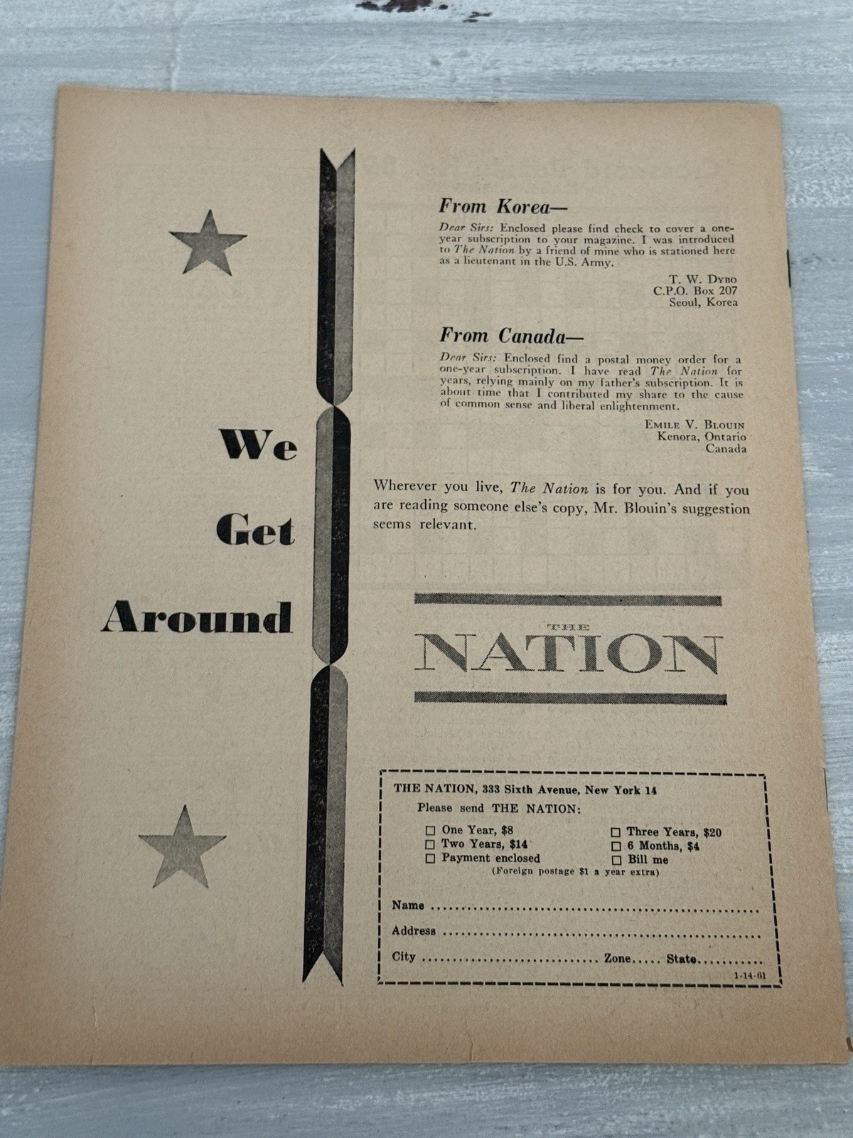 The NATION Liberalism News Magazine Politics Kennedy Pilots January 1961